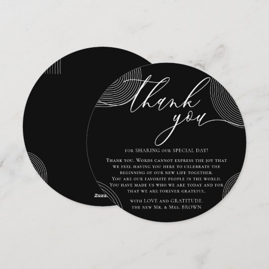 Zwarte Foto Geometrische Viering Bedankt Feestdagenkaart (Voorkant / Achterkant)