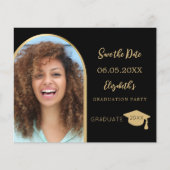 Zwarte foto Graduation Party Save the Date kaart (Voorkant)