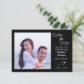 Zwarte Foto Horizontaal - 3x5 Save the Date (Staand voorkant)