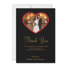 Zwarte foto in een hartkaart Hartelijk dank