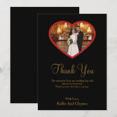 Zwarte foto in een hartkaart Hartelijk dank Bedankkaart (Voorkant / Achterkant)