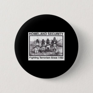 Zwarte Foto Indiase Homeland Security Ronde Button 5,7 Cm