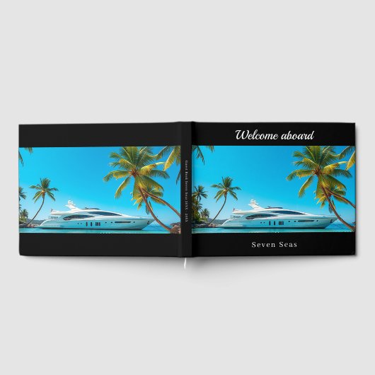 Zwarte foto jachtboot gastenboek (Volledig)