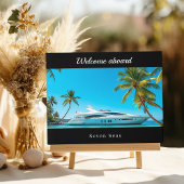 Zwarte foto jachtboot gastenboek