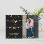 Zwarte Foto Kerst Zwangerschapsaankondiging Kaarte Aankondiging (Staand voorkant)