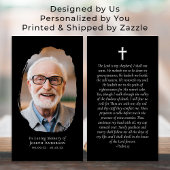 Zwarte foto Kruis Memorial Gebed Kaart Contactkaartje