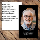 Zwarte foto Kruis Memorial Gebed Kaart Contactkaartje