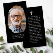 Zwarte foto Kruis Memorial Gebed Kaart Contactkaartje