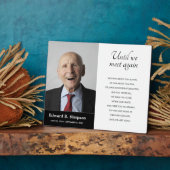 Zwarte foto met herdenkingsgedicht tot we elkaar w fotoplaat (Zijkant)