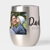 Zwarte foto met tekst 'Dad Established' (Achterkant)