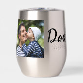 Zwarte foto met tekst 'Dad Established' (Voorkant)