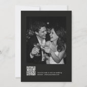Zwarte Foto Minimalistische Moderne Trouwdag Donke Save The Date (Achterkant)