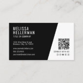 Zwarte Foto QR Code Bedrijf Uw Logo Visitekaartje (Achterkant)