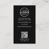 Zwarte Foto QR Code Logo Verticaal Visitekaartje (Achterkant)