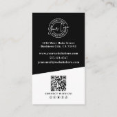 Zwarte Foto QR Code Logo Verticaal Visitekaartje (Achterkant)