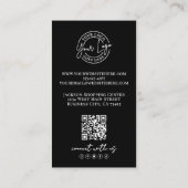 Zwarte Foto QR Code Script Logo Verticaal Visitekaartje (Achterkant)