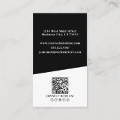 Zwarte Foto QR Code Verticaal Visitekaartje (Achterkant)