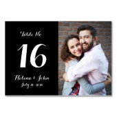 Zwarte Foto Trouwtafel Nummer Kaart (Achterkant)