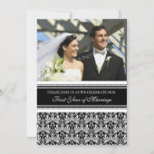 Zwarte foto uitnodiging 1e verjaardagsfeest (Voorkant)