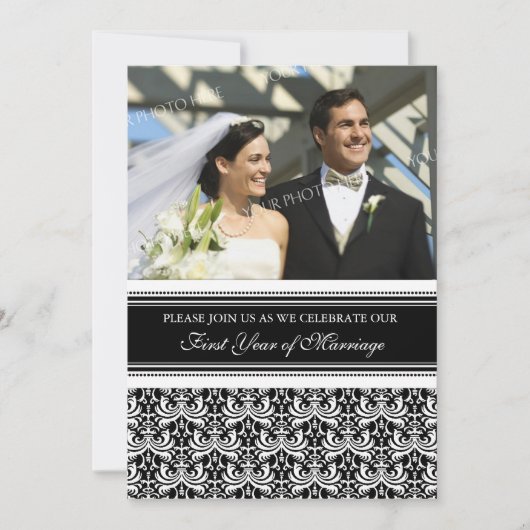 Zwarte foto uitnodiging 1ste verlichting feest (Voorkant)