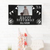 Zwarte foto van Basketball Ball Bunting Flags Birt Spandoek (Insitu)