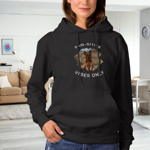 Zwarte foto van positieve honden vibes hoodie