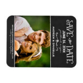 Zwarte foto van Rustic Script Chalkboard Wedding B Magneet (Horizontaal)