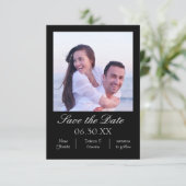 Zwarte Foto Verticaal - 3x5 Save the Date (Staand voorkant)