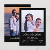 Zwarte Foto Verticaal - 3x5 Save the Date (Voorkant / Achterkant)