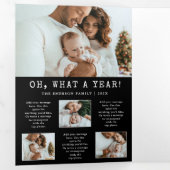 Zwarte foto Wat een jaar vakantie Trifold Kaart (Binnenzijde eerst)
