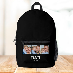 Zwarte fotoalbum voor papa 3 foto's bedrukte rugzak