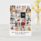 Zwarte Fotocollage Gelukkige Verjaardag Oma Kaart (Gele Bloem)