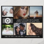 Zwarte Fotocollage Logo Professionele Fotograaf Flyer (Voorkant)
