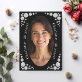 Zwarte fotodiamanten verjaardag kaart