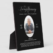 Zwarte Fotoherdenkingsgeschenk met Liefdevolle Her Fotoplaat (Zijkant)