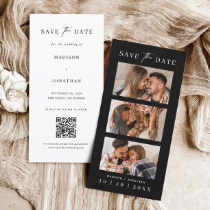 Zwarte Fotohokje Strook Boeklegger Bruiloft Save The Date