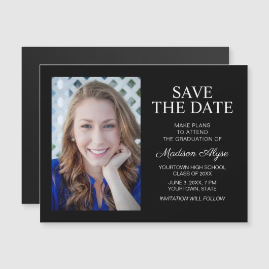 Zwarte Fotoklasse van 2022 Afstuderen - Opslagdatu (Voorkant / Achterkant)