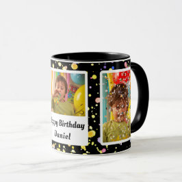 Zwarte  Fotolijsten Verjaardag Confetti Mok