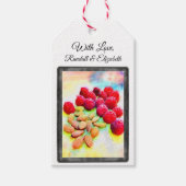 Zwarte frambessen en amandelen Waterverf Cadeaulabel (Voorkant)