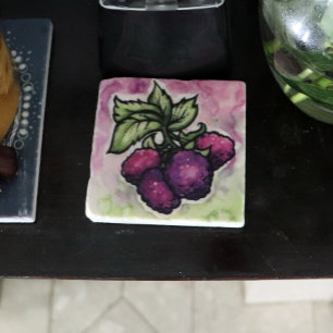 Zwarte frambozen schattige Paarse frambozen Stenen Onderzetter