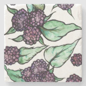 Zwarte frambozen stenen onderzetter (Voorkant)