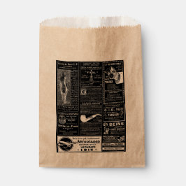 Zwarte Franse antiek krant Victoriaans Bedankzakje