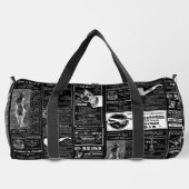 Zwarte Franse antiek krant Victoriaans Plunjezak (Achterkant)