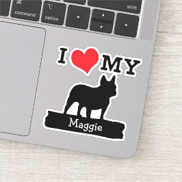Zwarte Franse Bulldog Aangepaste naam Sticker