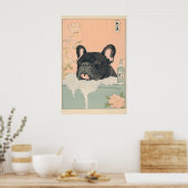 Zwarte Franse Bulldog Badkamer Print Japandi (Keuken)