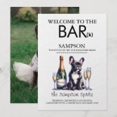 Zwarte Franse Bulldog Bar Menu (Voorkant / Achterkant)