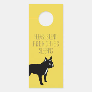 Zwarte Franse Bulldog / eenzijdige afdruk Deurhanger
