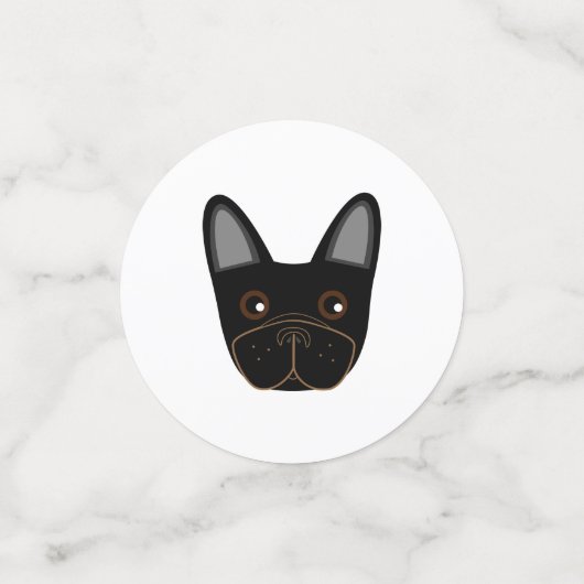 Zwarte Franse Bulldog Face Table Confetti (Kleine voorkant)