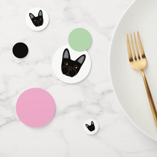 Zwarte Franse Bulldog Face Table Confetti (Groep)