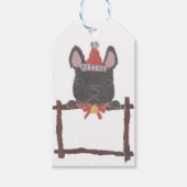 Zwarte Franse Bulldog, Frans Cadeaulabel (Voorkant)